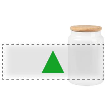 Dreieck / Triangle (1c) - Panorama Keksdose mit Holzdeckel - Weiß - Vorne