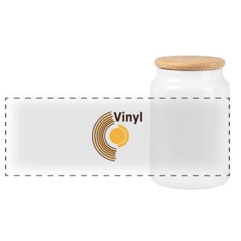 vinyl v1 (© alteerian) - Panorama Keksdose mit Holzdeckel - Weiß - Vorne