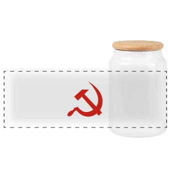hammer and sickle / soviet union / russia - Boîte à biscuits avec couvercle en bois - blanc - Devant