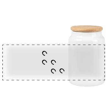 mark_horse_7 - Panoramic Cookie Jar with Wooden Lid - white - Front