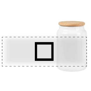 rechteck - Panoramic Cookie Jar with Wooden Lid - white - Front