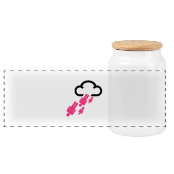 rainingmen - Panoramic Cookie Jar with Wooden Lid - white - Front