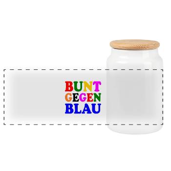 Bunt gegen blau - afd - Boîte à biscuits avec couvercle en bois - blanc - Devant