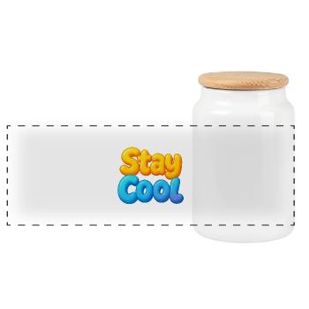 Colorful Clouds Saying Design - Panoramic Cookie Jar with Wooden Lid - white - Front