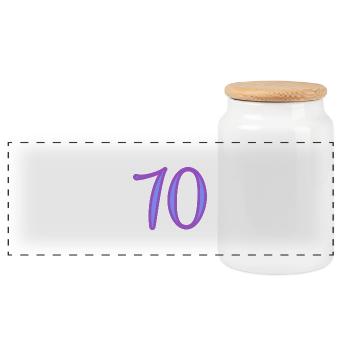 70. 70 ANS. 70e ANNIVERSAIRE. ANNIVERSAIRE 70 ANS. - Boîte à biscuits avec couvercle en bois - blanc - Devant