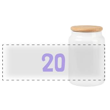 20. 20 ANS. 20e ANNIVERSAIRE. ANNIVERSAIRE 20 ANS. - Boîte à biscuits avec couvercle en bois - blanc - Devant