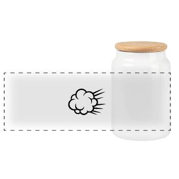Nuage Burst Dessin Animé - Boîte à biscuits avec couvercle en bois - blanc - Devant