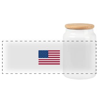 Drapeau Americain Rouge Foncé - Boîte à biscuits avec couvercle en bois - blanc - Devant