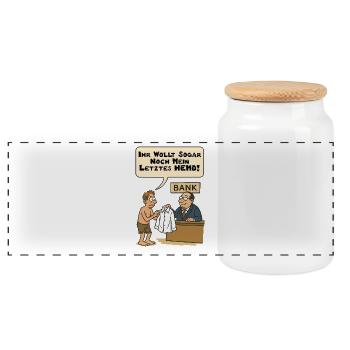 Tu veux même ma dernière chemise - Boîte à biscuits avec couvercle en bois - blanc - Devant