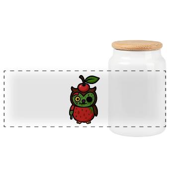 Zombie Cherryowl - Panoramic Cookie Jar with Wooden Lid - white - Front