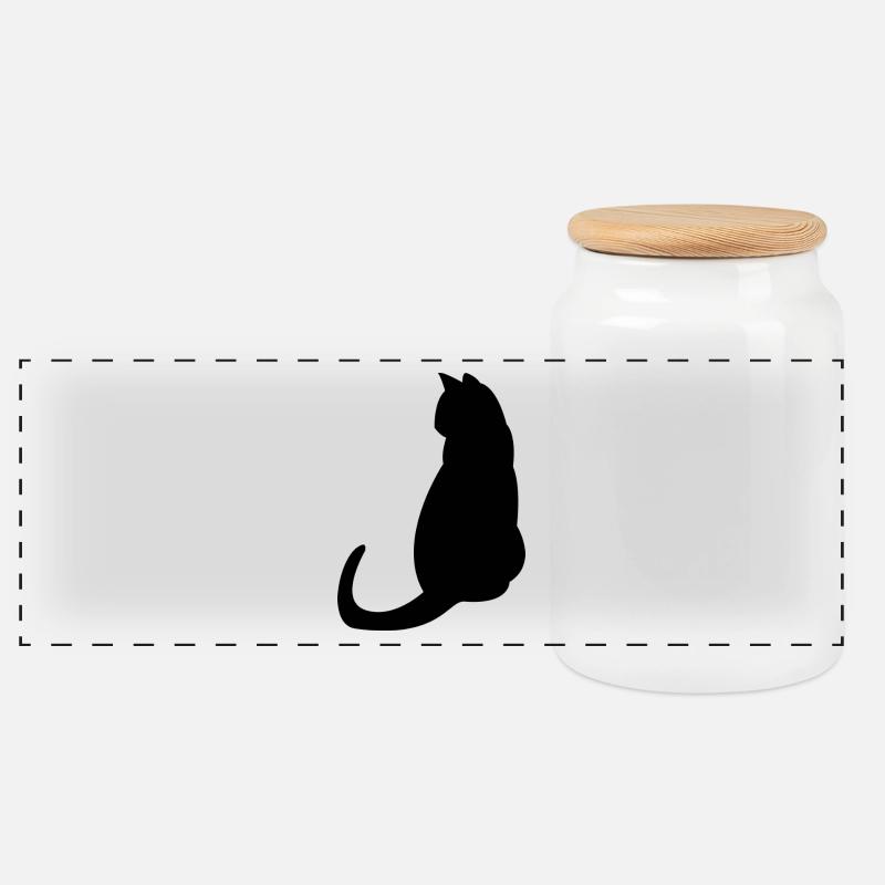 Les chats sont Grand - Boîte à biscuits avec couvercle en bois - blanc