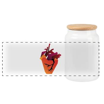 Résumé Coeur - Boîte à biscuits avec couvercle en bois - blanc - Devant