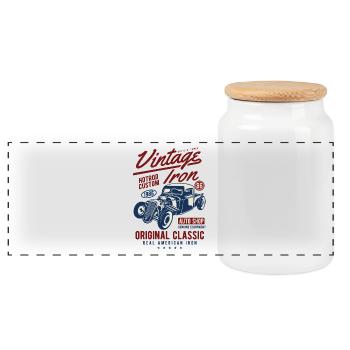 HOTROD VINTAGE RETRO - Auto Retro Design Chemise - Boîte à biscuits avec couvercle en bois - blanc - Devant