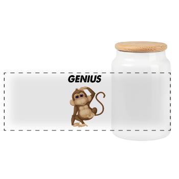 Genius - Panorama Keksdose mit Holzdeckel - Weiß - Vorne