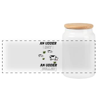 un jour de mamelle - Boîte à biscuits avec couvercle en bois - blanc - Devant