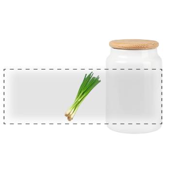 zwiebeln onion halloween gemuese vegetables39 - Panorama Keksdose mit Holzdeckel - Weiß - Vorne