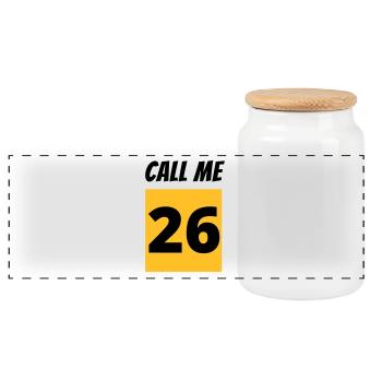 Call Me 26 - Panorama Keksdose mit Holzdeckel - Weiß - Vorne