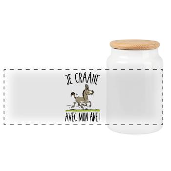 Je crâne avec mon âne (âne gris) - Boîte à biscuits avec couvercle en bois - blanc - Devant