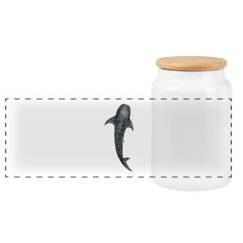 Baleine conception de requin pour les plongeurs, les pêcheurs - Boîte à biscuits avec couvercle en bois - blanc - Devant