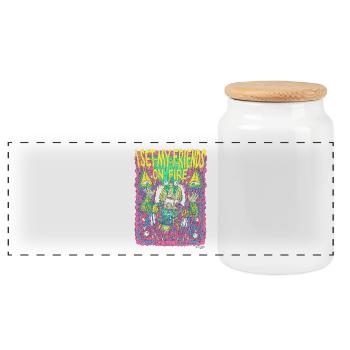 FriendsOnFire - Panoramic Cookie Jar with Wooden Lid - white - Front