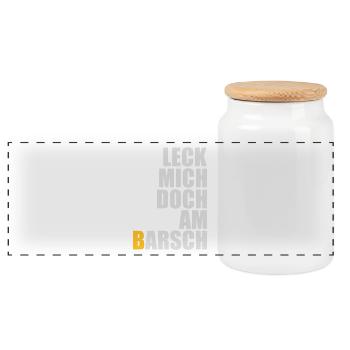 Lèche-moi à la perche - pêcheurs - pêche - poisson - Boîte à biscuits avec couvercle en bois - blanc - Devant