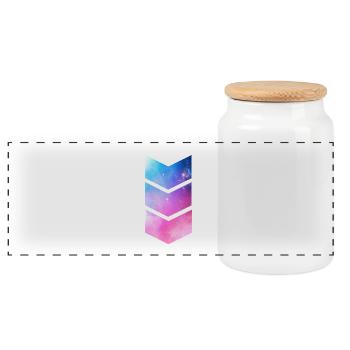 Glitzer und Glamour Pink Geschenk Geschenkidee - Panorama Keksdose mit Holzdeckel - Weiß - Vorne