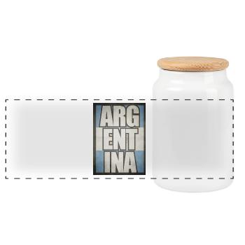 Argentina - Panorama Keksdose mit Holzdeckel - Weiß - Vorne