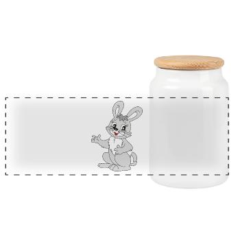 Sweet - Panoramic Cookie Jar with Wooden Lid - white - Front