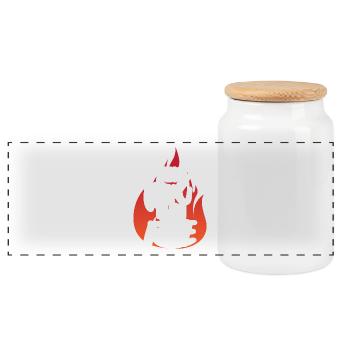 This Girl is on Fire T-Shirt - Panoramic Cookie Jar with Wooden Lid - white - Front