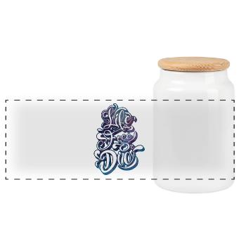 vivre libre ou mourir - Boîte à biscuits avec couvercle en bois - blanc - Devant