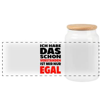 Ich habe das schon verstanden ist mir nur egal spr - Panorama Keksdose mit Holzdeckel - Weiß - Vorne