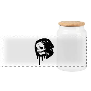 Tristesse jusqu'à la mort - Boîte à biscuits avec couvercle en bois - blanc - Devant