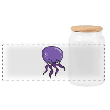 Octopus Giant octopus inkfish tentacle sea - Panoramic Cookie Jar with Wooden Lid - white - Front