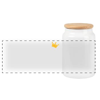cheval - Boîte à biscuits avec couvercle en bois - blanc - Devant