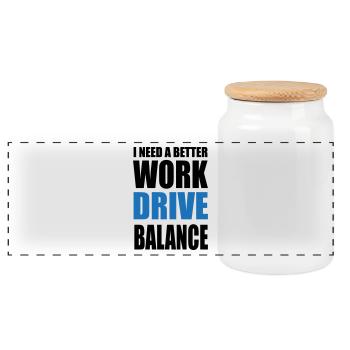 Work Drive Balance - Panoramic Cookie Jar with Wooden Lid - white - Front