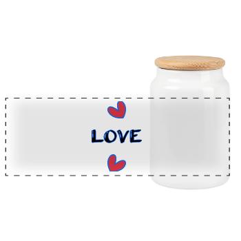 ICH HABE GERADE GEHEIRATET. Junggesellinnenabschied. HEILIGER VALENTINSTAG. PAAR. HERZ - Panorama Keksdose mit Holzdeckel - Weiß - Vorne