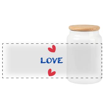 PAAR. VALENTINSTAG. GERADE VERHEIRATET. Junggesellinnenabschied. MARIES - Panorama Keksdose mit Holzdeckel - Weiß - Vorne