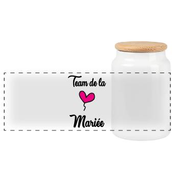 MARIEE. FUTURE MARIEE. EVJF. TEAM. TEAM MARIEE - Boîte à biscuits avec couvercle en bois - blanc - Devant