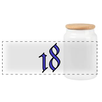 18. 18 YEARS OLD. 18th ANNIVERSARY. 18 BIRTHDAY. - Panoramic Cookie Jar with Wooden Lid - white - Front