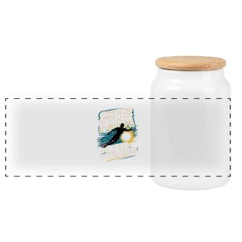 Super Papa Footballeur - Boîte à biscuits avec couvercle en bois - blanc - Devant