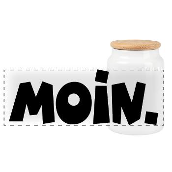 Moin. - Panorama Keksdose mit Holzdeckel - Weiß - Vorne