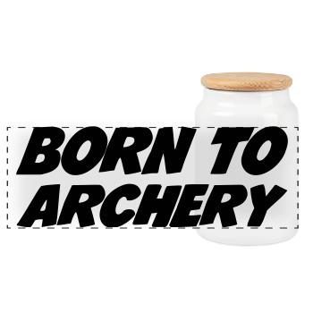 Born to Archery - Boîte à biscuits avec couvercle en bois - blanc - Devant