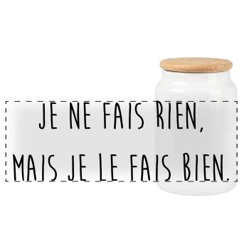 Ne Fais Rien / Humour / Fainéant / Paresse / Drôle - Boîte à biscuits avec couvercle en bois - blanc - Devant