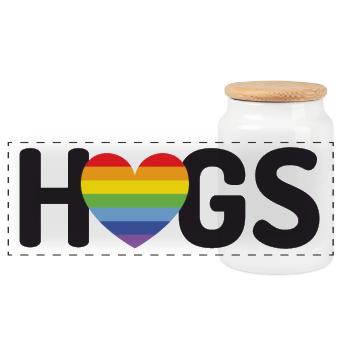 LGBT-Umarmungen - Panorama Keksdose mit Holzdeckel - Weiß - Vorne
