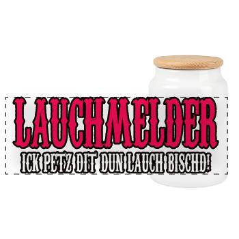 lauchmelder lauch shirt - Panorama Keksdose mit Holzdeckel - Weiß - Vorne