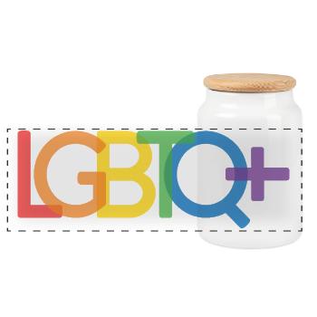 Pride Month - LGBTQ+ - Panoramic Cookie Jar with Wooden Lid - white - Front