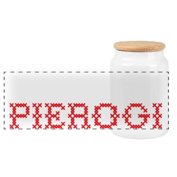I love pierogies Pierogi Polska Poland flag - Panoramic Cookie Jar with Wooden Lid - white - Front