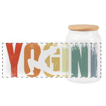 Yogini Vintage Look - Boîte à biscuits avec couvercle en bois - blanc - Devant