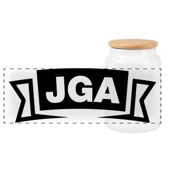 Emblème / Logo de l’enterrement de vie de garçon - Boîte à biscuits avec couvercle en bois - blanc - Devant