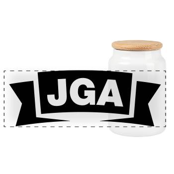 Emblème / Logo de l’enterrement de vie de garçon - Boîte à biscuits avec couvercle en bois - blanc - Devant